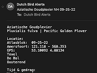 Wijziging Belgian Bird Alerts instellingen